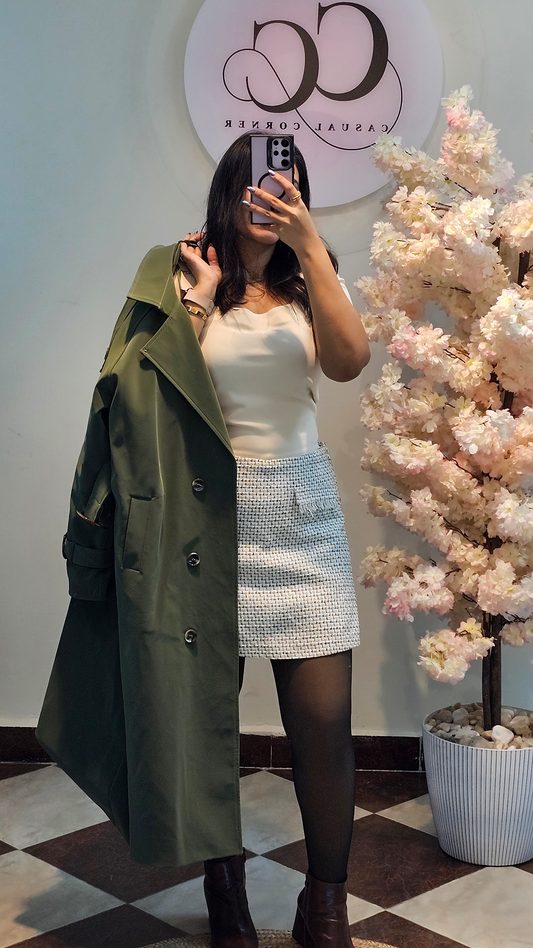 Modern leather suede coat CC26055