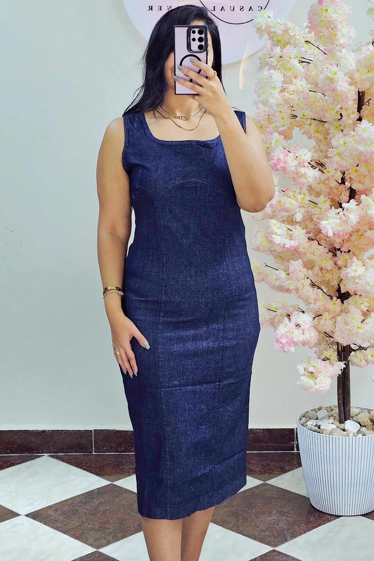 Denim Midi Dress CC7029