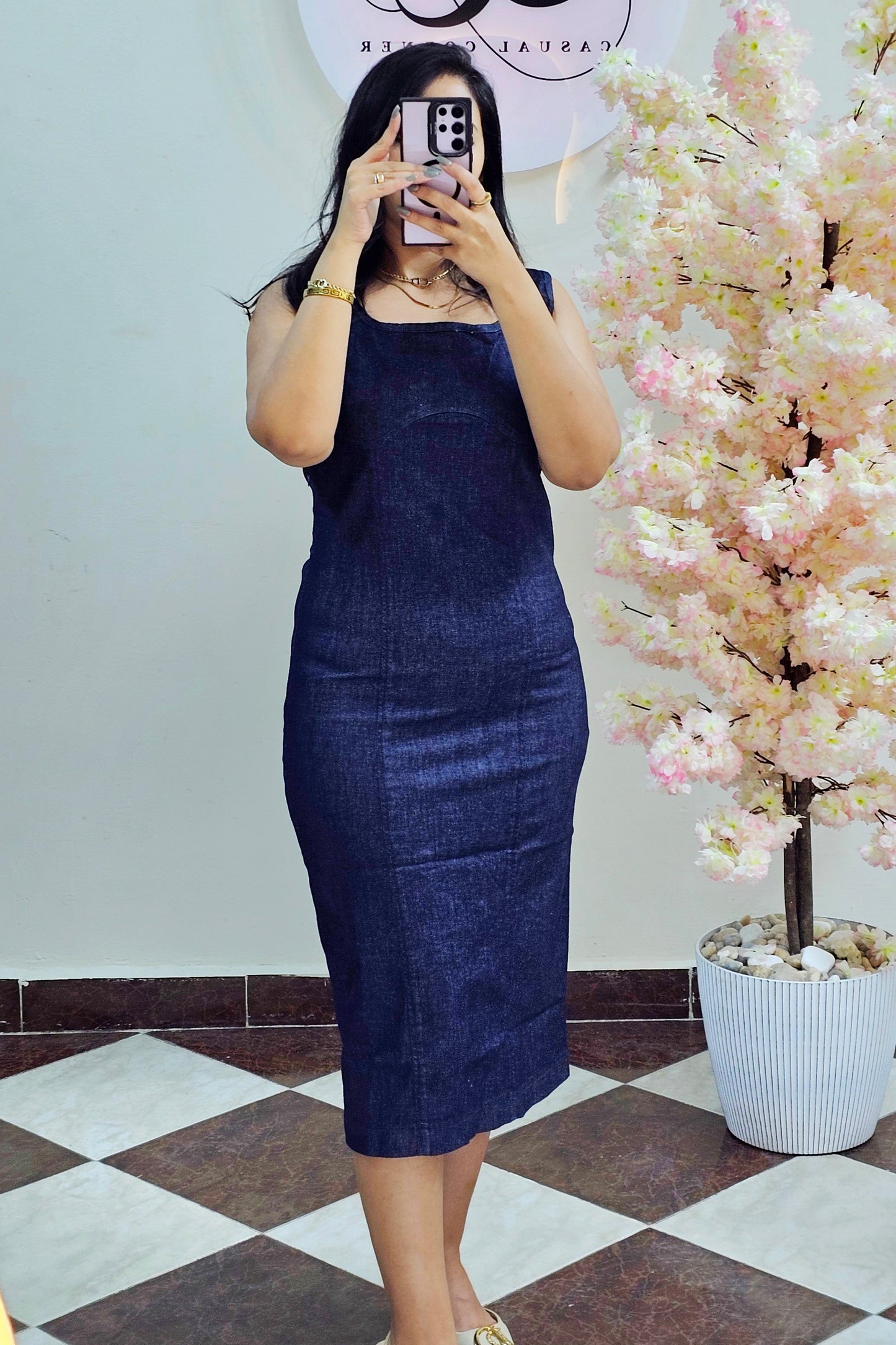 Denim Midi Dress CC7029