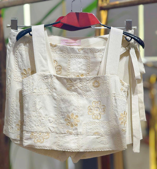 Jacquard crop & short set CC5035