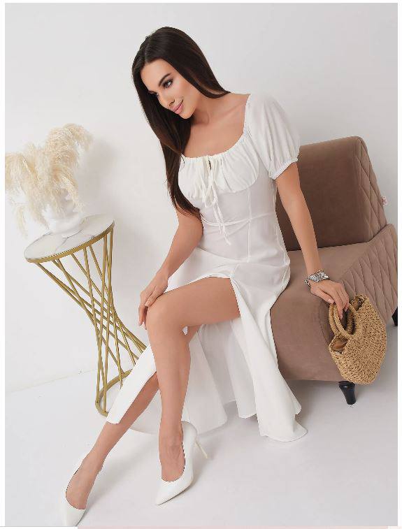 Puff Linen Dress CC7038