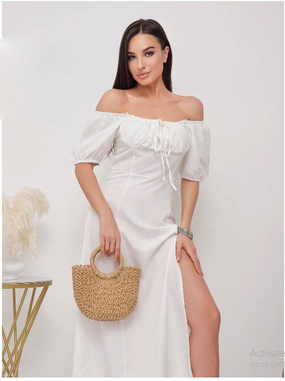 Puff Linen Dress CC7038