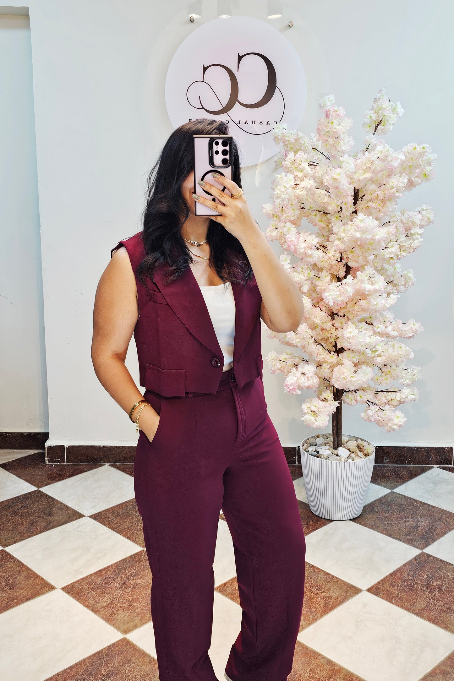 Elegant burgundy Suit CC5019