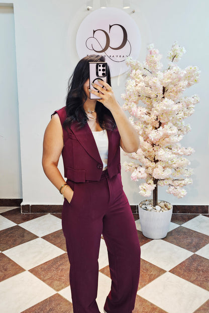 Elegant burgundy Suit CC5019