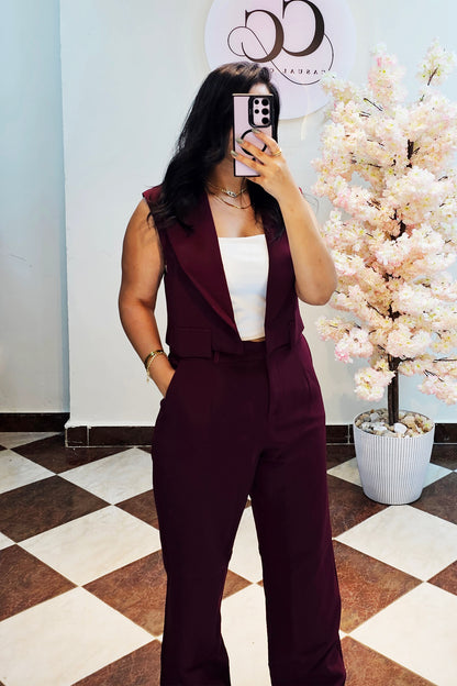 Elegant burgundy Suit CC5019