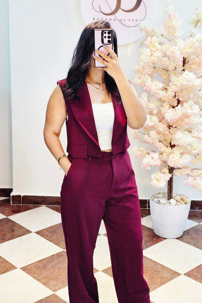 Elegant burgundy Suit CC5019
