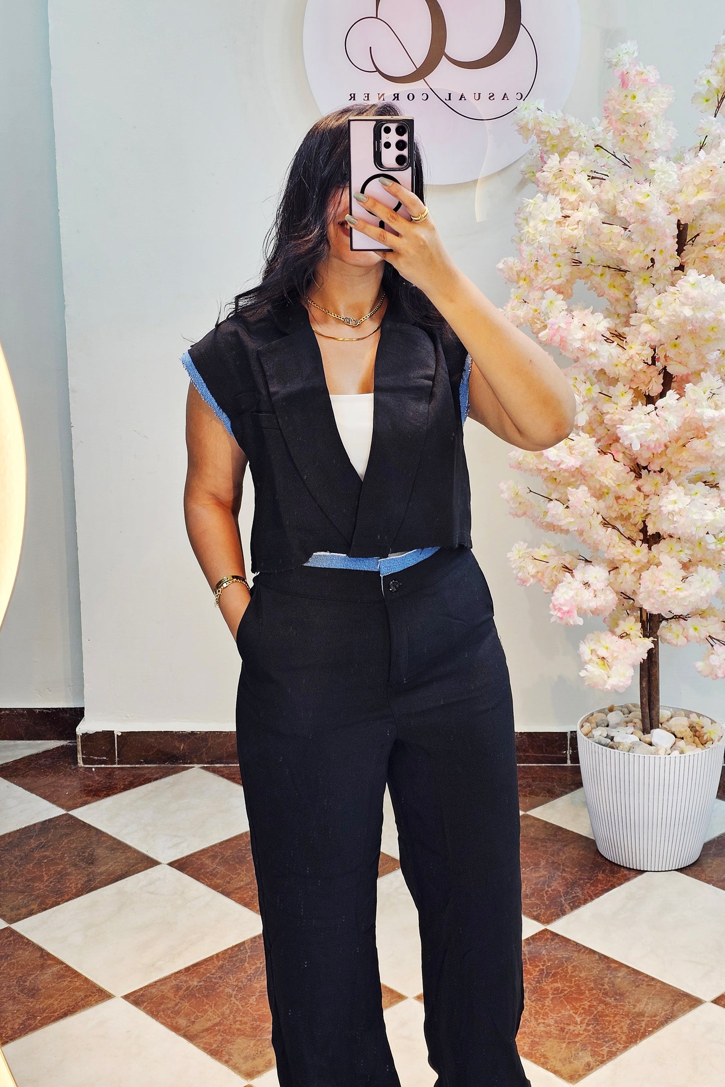 Cropped Blazer & pants suit CC5021