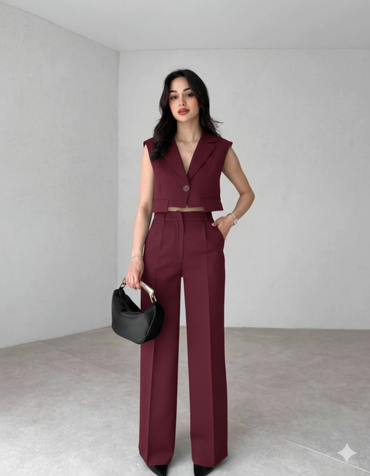 Elegant burgundy Suit CC5019