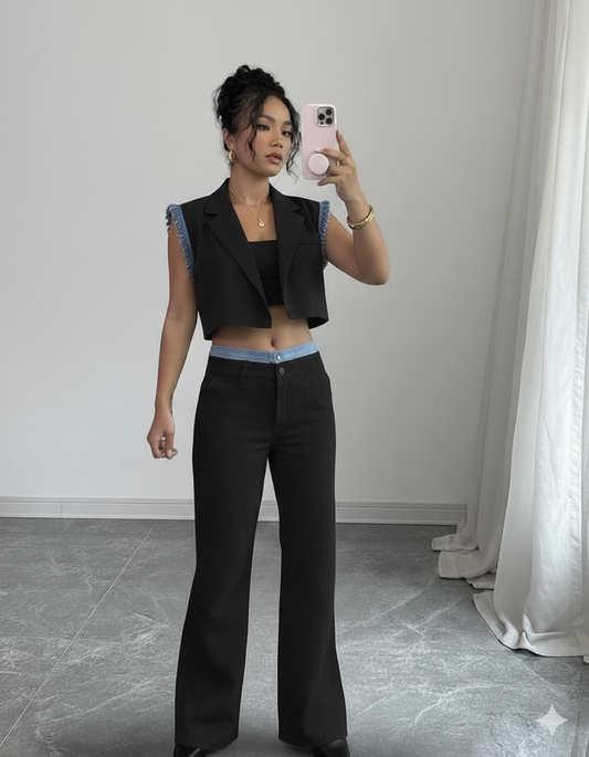 Cropped Blazer & pants suit CC5021
