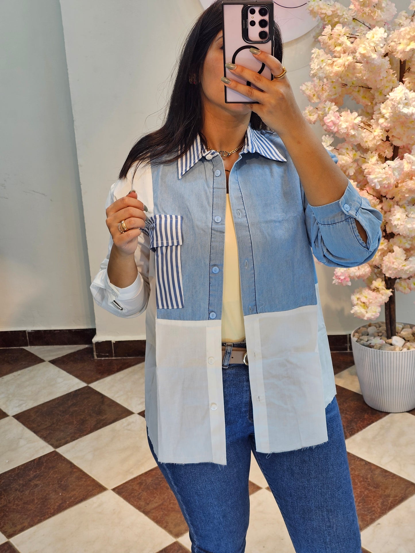 Azure Block Shirt CC2028