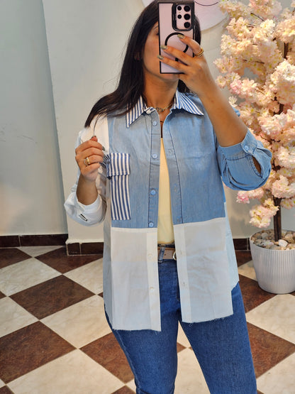 Azure Block Shirt CC2028