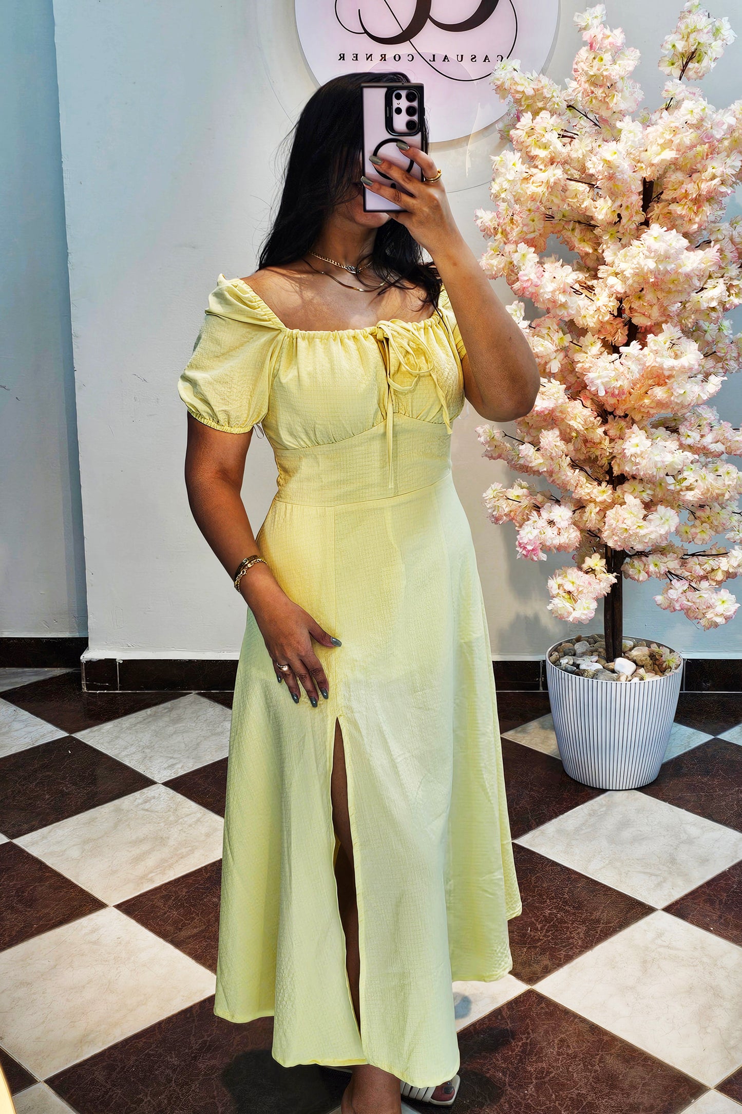 Puff Linen Dress CC7038