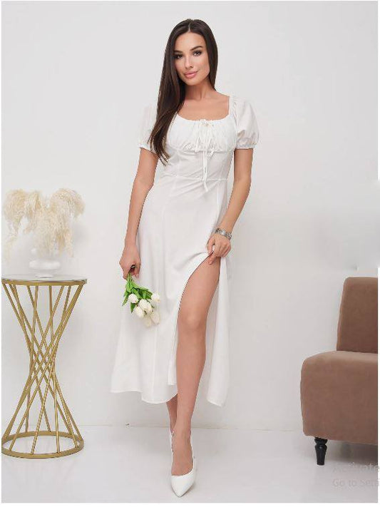 Puff Linen Dress CC7038